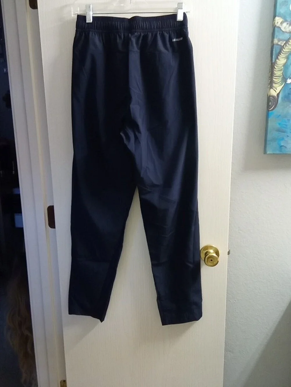 adidas Navy Elastic-Waist Jogger Pants